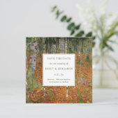 Kunsthandwerk Gustav Klimt Forest Nature Wedding Save The Date (Stehend Vorderseite)