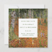 Kunsthandwerk Gustav Klimt Forest Nature Wedding Save The Date (Vorderseite)