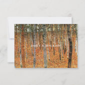 Kunsthandwerk Gustav Klimt Wald Natur RSVP Karte (Rückseite)