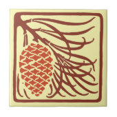 Kunsthandwerk, Handwerker, Missionsstil Pinecone Fliese (Vorderseite)