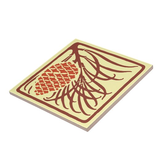 Kunsthandwerk, Handwerker, Missionsstil Pinecone Fliese (Seite)