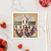 Kunsthandwerk Hühner Rustikales Design Serviette (Beispiel)