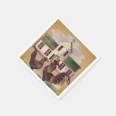 Kunsthandwerk Hühner Rustikales Design Serviette (Ecke)