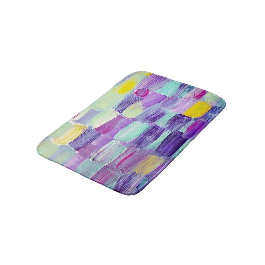 Kunsthandwerk in Handgemälden Badematte (Schrägansicht)