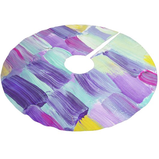 Kunsthandwerk in Handgemälden Polyester Weihnachtsbaumdecke (Schrägansicht)