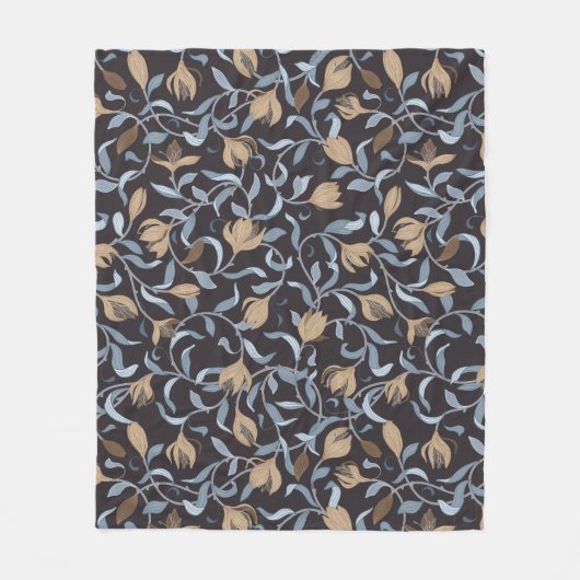 Kunsthandwerk, Inspiriert Blau- und Goldblume Fleecedecke (Vorderseite)
