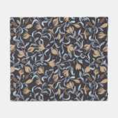 Kunsthandwerk, Inspiriert Blau- und Goldblume Fleecedecke (Vorderseite (Horizontal))