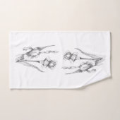 Kunsthandwerk Iris Original Botanische Kunst Handtuch (Handtuch)