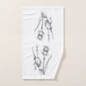 Kunsthandwerk Iris Original Botanische Kunst Handtuch (Handtuch)