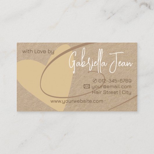 Kunsthandwerk Kalligrafie Signatur Rotes Herz Visitenkarte (Rückseite)