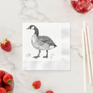Kunsthandwerk Kanadische Gänse Zeichnend Natur Serviette