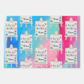 Kunsthandwerk Künstler Paint Birthday Thema Geschenkpapier Set (Vorderseite 3)
