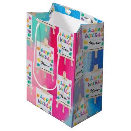 Kunsthandwerk Künstler Paint Birthday Thema Mittlere Geschenktüte