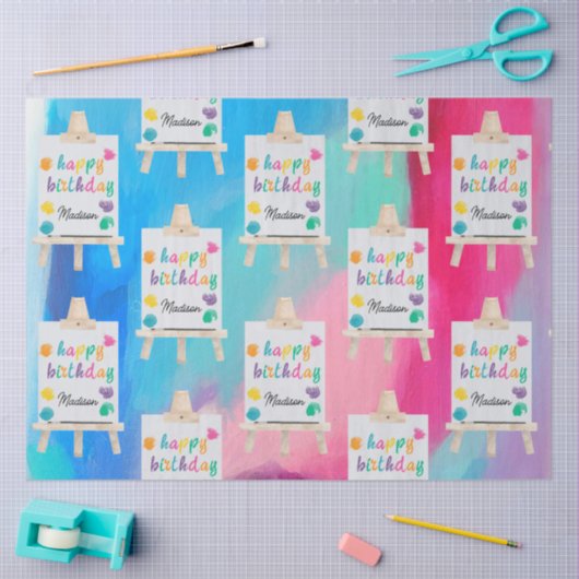 Kunsthandwerk Künstler Paint Birthday Thema Seidenpapier (Basteln)