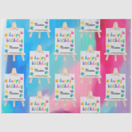 Kunsthandwerk Künstler Paint Birthday Thema Seidenpapier