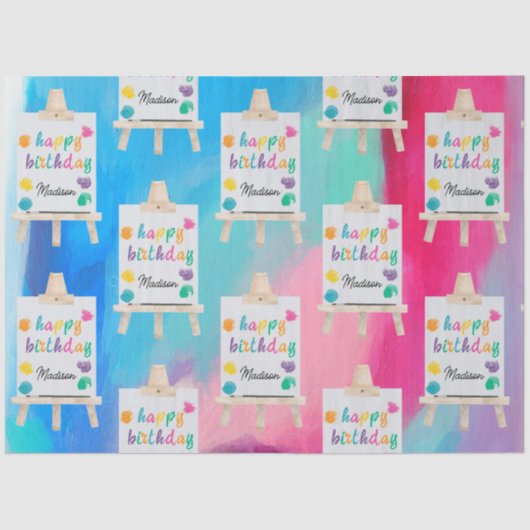 Kunsthandwerk Künstler Paint Birthday Thema Seidenpapier (Vorderseite)