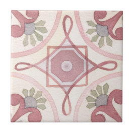 Kunsthandwerk mit Blumen Wasserfarben Feminine Fliese