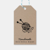 Kunsthandwerk moderne Strickwaren rustikal Geschenkanhänger (Vorderseite)