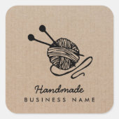 Kunsthandwerk moderne Strickwaren rustikal Quadratischer Aufkleber (Vorderseite)