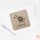 Kunsthandwerk moderne Strickwaren rustikal Quadratischer Aufkleber (Umschlag)