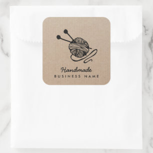 Kunsthandwerk moderne Strickwaren rustikal Quadratischer Aufkleber