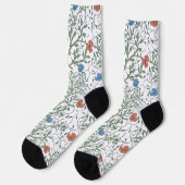 Kunsthandwerk Mohnblumen Socken (Linkes Detail)