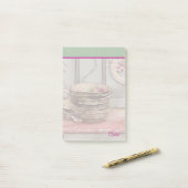 Kunsthandwerk nach Maß Rosa Post-it Klebezettel (Auf Schreibtisch)