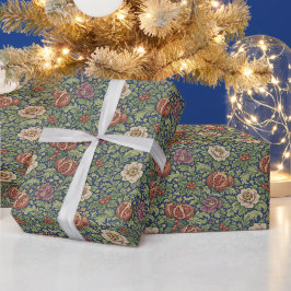 Kunsthandwerk Navy Blau Granatapfel Blumenmuster Geschenkpapier