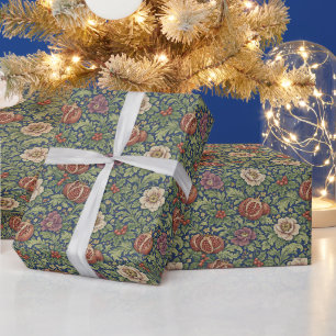 Kunsthandwerk Navy Blau Granatapfel Blumenmuster Geschenkpapier