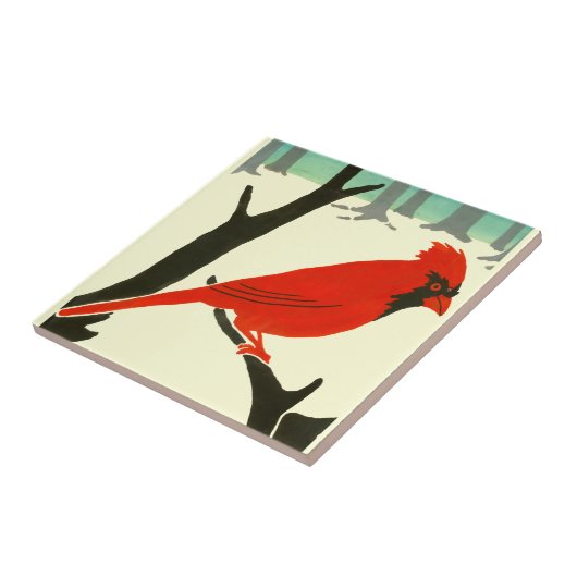 Kunsthandwerk oder Handwerker 1907 Roter Kardinal  Fliese (Seite)