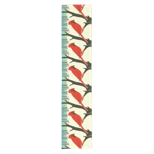 Kunsthandwerk oder Handwerker 1907 Roter Kardinal  Kurzer Tischläufer (Vorderseite)