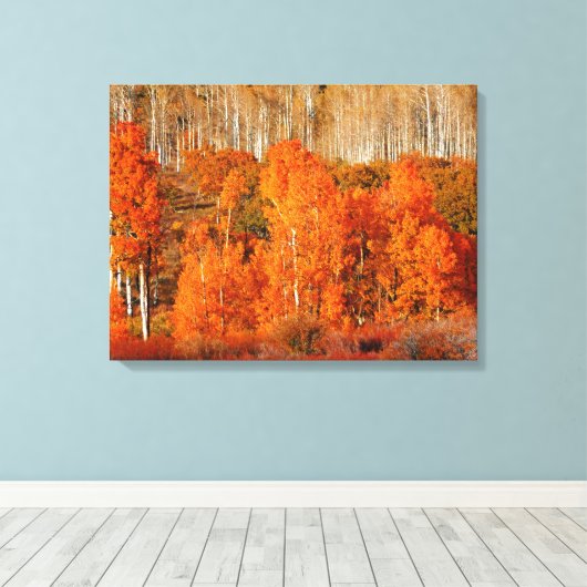 Kunsthandwerk Orange Aspen Herbst Leinwand Kunstvo (Insitu (Holzboden))