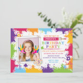 Kunsthandwerk Paint Birthday Party Einladung (Stehend Vorderseite)