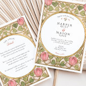 Kunsthandwerk Pink Tulip & Hearts Wedding Einladung