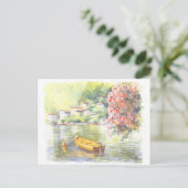 Kunsthandwerk Postkarte - Italienischer See, Aquar (Stehend Vorderseite)