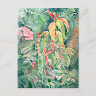 Kunsthandwerk Postkarte - Zaubergarten, Aquarell