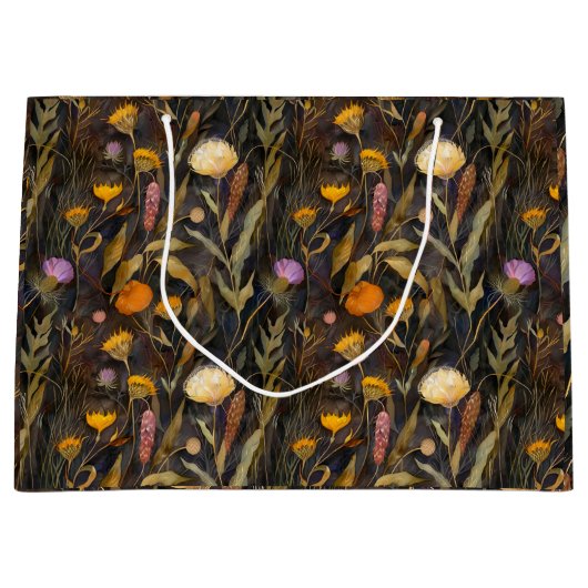 Kunsthandwerk Schottische Dickstempel und wilde Bl Große Geschenktüte (Vorderseite)