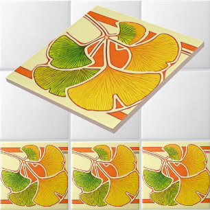 Kunsthandwerk-Stil Ginkgo-Biloba-Blattrand Fliese