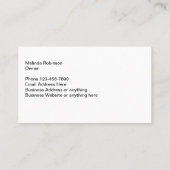 Kunsthandwerk Trendy Two Side Visitenkarte (Rückseite)