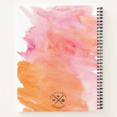 Kunsthandwerk Typografie Wasserfarbe Rosa Orange Notizblock (Rückseite)