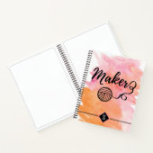 Kunsthandwerk Typografie Wasserfarbe Rosa Orange Notizblock (Innenseite)