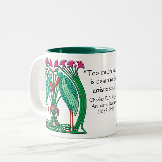 Kunsthandwerk und Krane v2 Zweifarbige Tasse (Vorderseite Links)