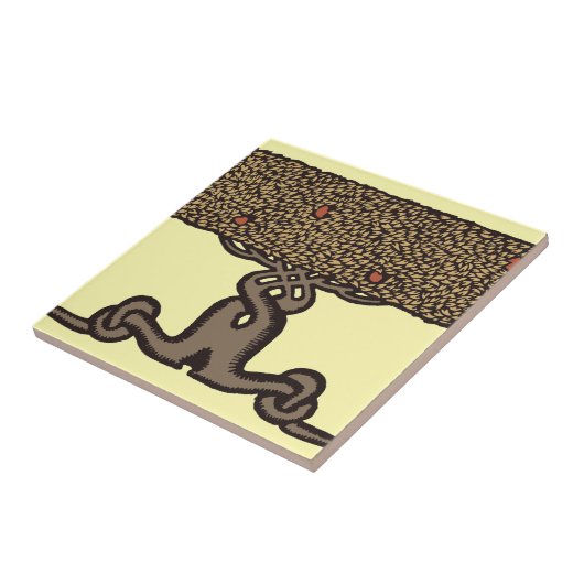 Kunsthandwerk Vintage Roycroft Obstbaumhecke Fliese (Seite)