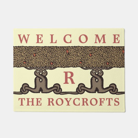 Kunsthandwerk Vintage Roycroft Obstbaumhecke Fußmatte (Vorderseite)