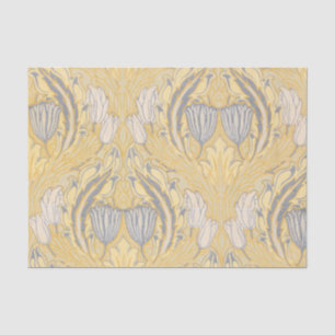Kunsthandwerk Walter Crane Blaue Weiße Tulpen Seidenpapier