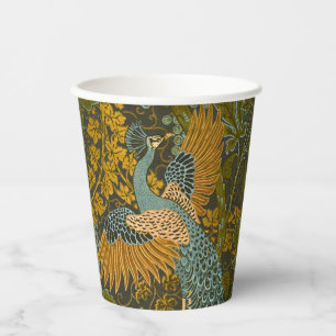 Kunsthandwerk Walter Crane Pfauenmuster Pappbecher