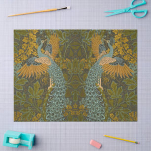 Kunsthandwerk Walter Crane Pfauenmuster Seidenpapier