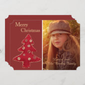 Kunsthandwerk Weihnachtsbaum Custom Foto Feiertagskarte (Vorne/Hinten)
