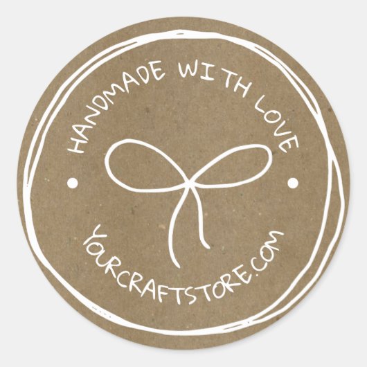 Kunsthandwerk Weißer Bogen Runder Aufkleber (Vorderseite)