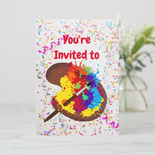 Kunsthandwerk zum Geburtstag Einladung (Stehend Vorderseite)